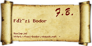 Füzi Bodor névjegykártya